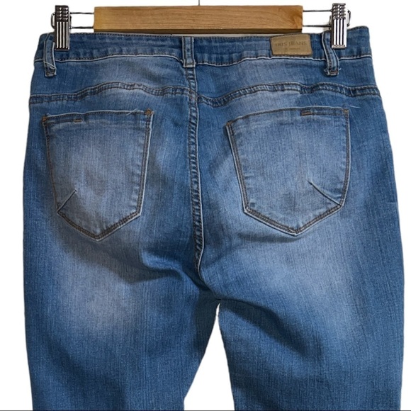 IRIS JEANS CUFFED SKINNY CROPS DISTRESSED WOMEN’S‎ DENIM JEANS SIZE 7 - Picture 5 of 14
